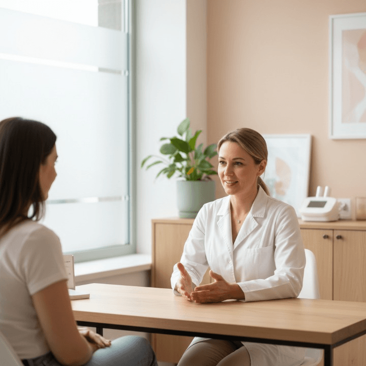 Médica especialista de Lumis durante una consulta